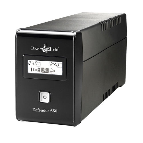 POWERSHIELD DEFENDER UPS, 650VA, 390W, 230V, LCD, AVR, USB, AU OUTLET(2), 2YR thumbnail 1