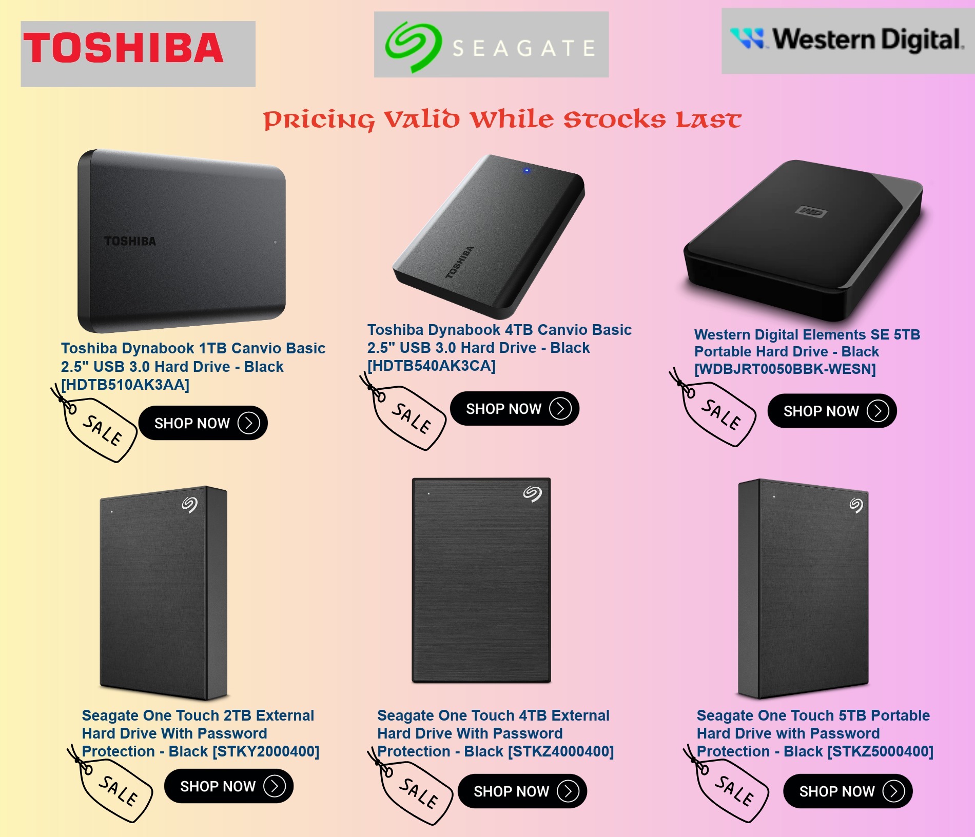 Portable Hard Drives at Special Price