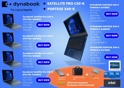 Dynabook Satellite Pro C50-K and Portege X40-K